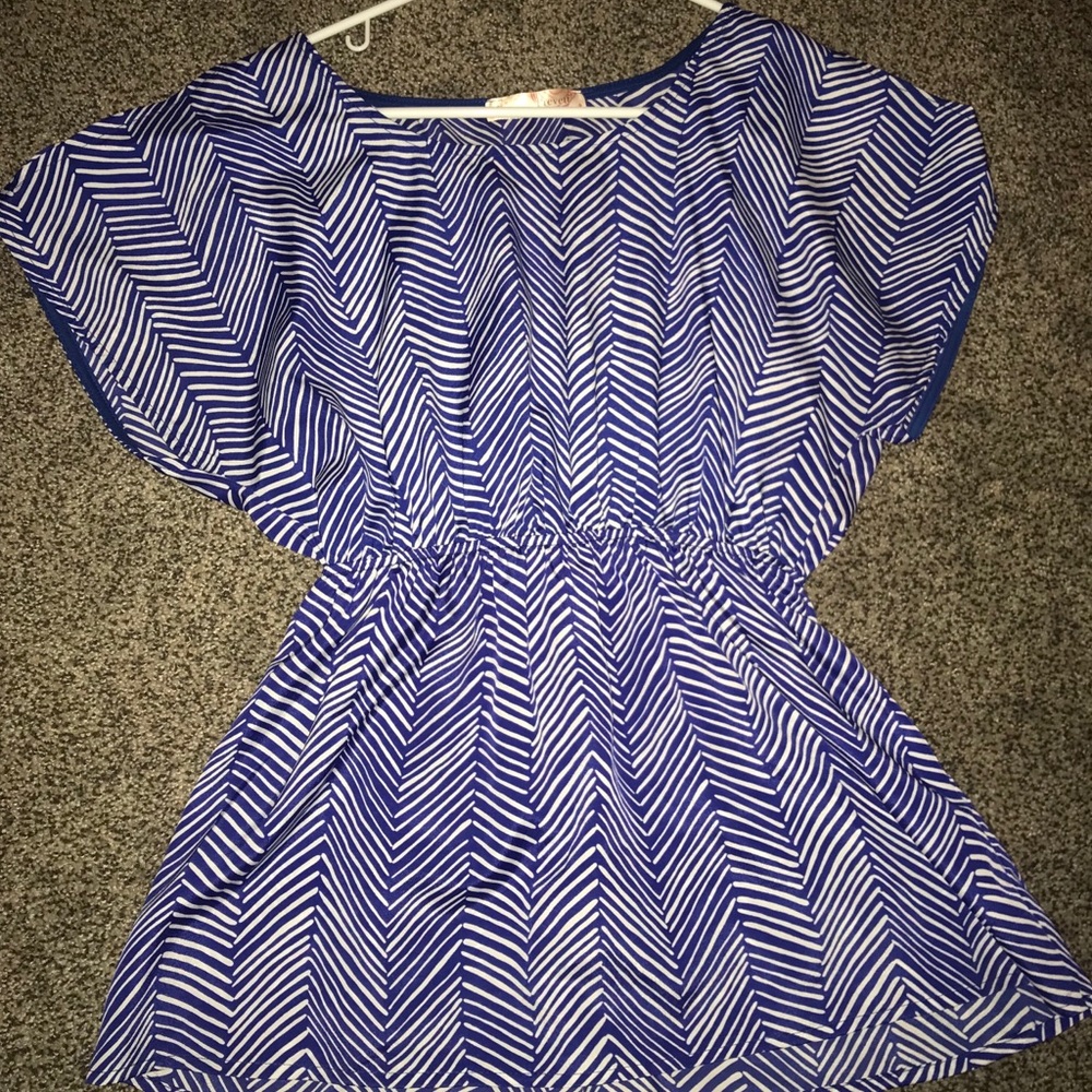 Silk blue and white shirt